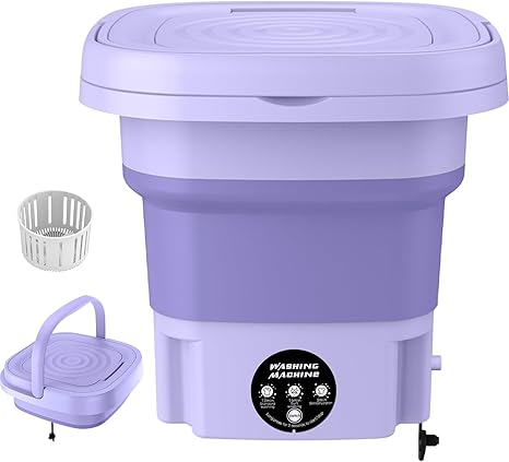 Wandefol machine à laver pliable 9L mini laveuse essoreuse portable camping